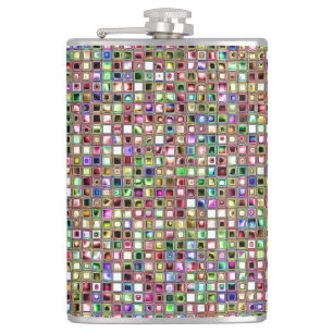Petaca Patrón de mosaicos texturizados del arcoiris "Loll