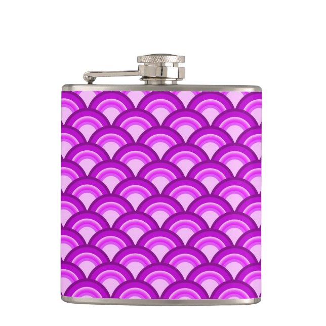 Petaca Patrón de onda Art Deco - violeta y orquídea (Anverso)