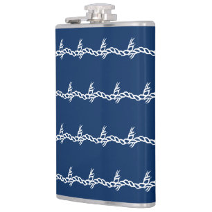 Petaca Patrón de ondas de cuerda náutica azul