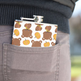 Petaca Patrón De Osos, Osos Cubiertos, Caída, Calabazas