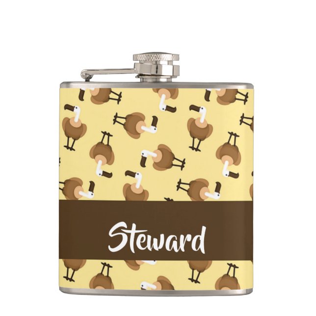 Petaca Patrón de pájaro pardo (Anverso)