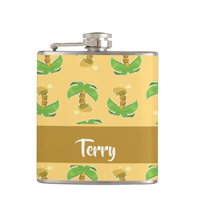 Petaca Patrón de palmeras tropicales (Anverso)