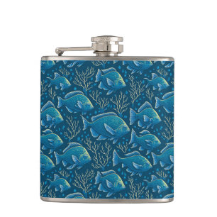 Petaca Patrón de peces azules