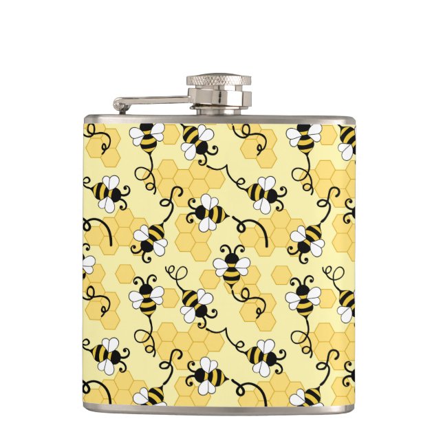 Petaca Patrón de pequeñas abejas. (Anverso)