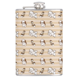 Petaca patrón de perro shih tzu