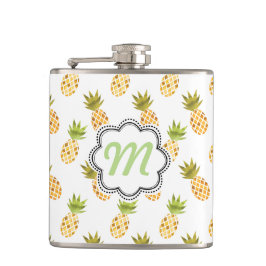 Petaca Patrón de piña de acuarela tropical