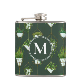 Petaca Patrón de planta doméstica de colgar geométrica