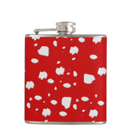 Petaca patrón de puntos con hongo de toadstool rojo