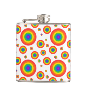 Petaca Patrón de puntos de polka arco iris