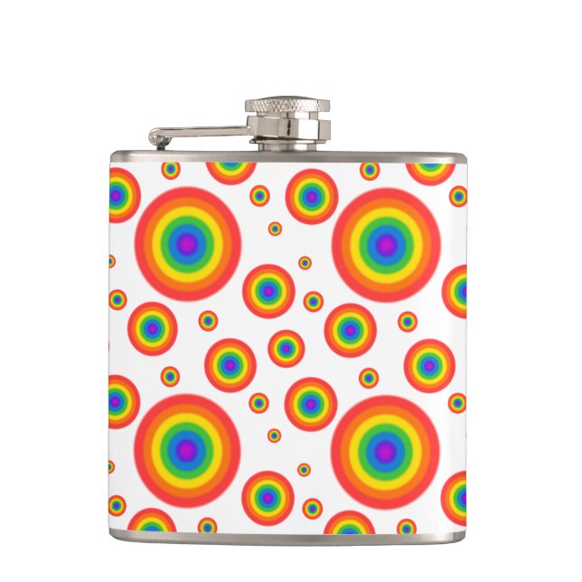Petaca Patrón de puntos de polka arco iris (Anverso)