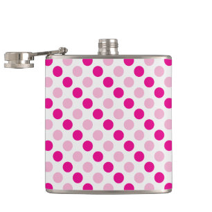 Petaca Patrón de puntos de polka rosa