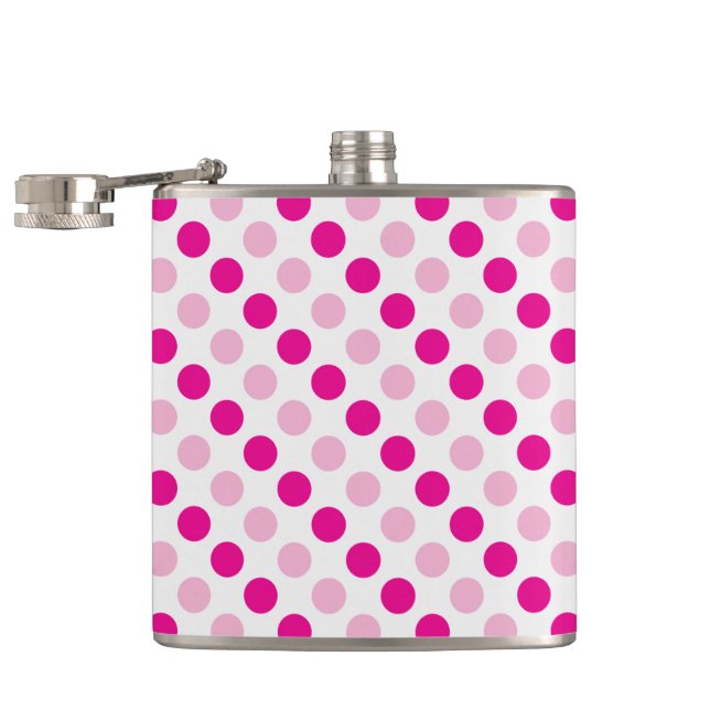 Petaca Patrón de puntos de polka rosa (Abierto)