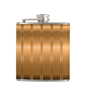 Petaca Patrón de rayas de cobre metálico moderno