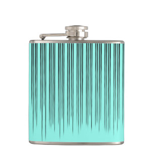 Petaca Patrón de rayas de estilo negro/turquesa