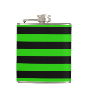 Petaca Patrón de rayas verdes y negras en negrita