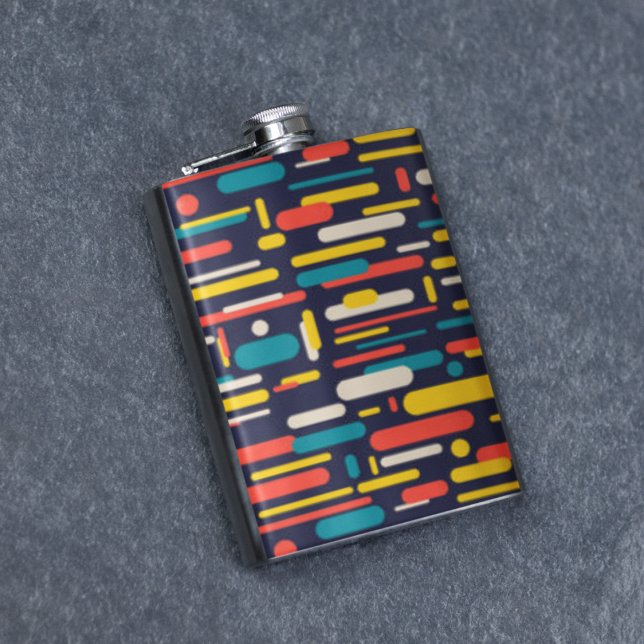 Petaca Patrón de rectángulo redondeado geométrico (Geometric Rounded Rectangle Pattern Flask)