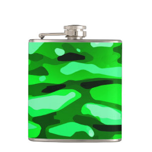 Petaca Patrón de resumen de moda de camo verde
