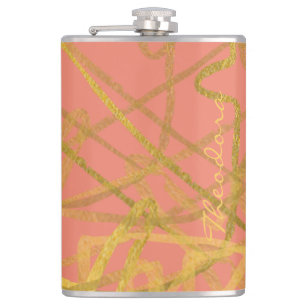 Petaca Patrón de resumen rosado de moda