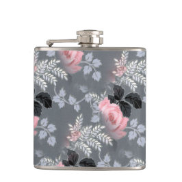 Petaca Patrón de Rosas rosa claro