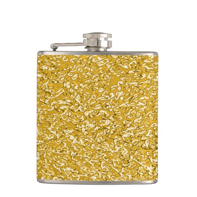 Petaca Patrón de salpicaduras de ORO PURO + tu texto / fo (Anverso)