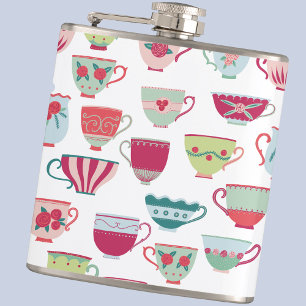 Petaca Patrón de Tea Cup Retro Moderno