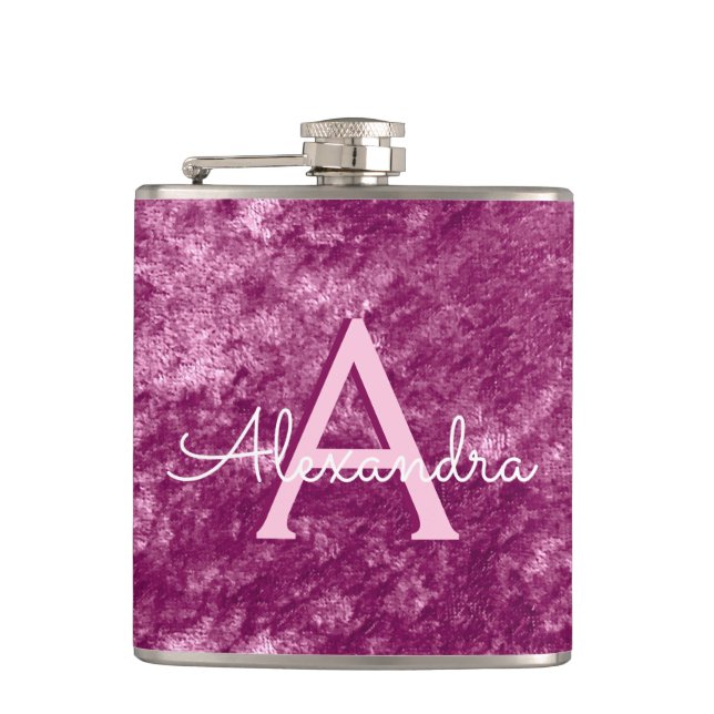 Petaca Patrón de terciopelo púrpura Faux Burgundy (Anverso)