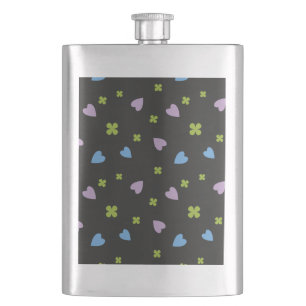 Petaca Patrón de Trébol y Corazones