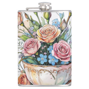 Petaca Patrón de ventilación floral - Agua suave arte Boh