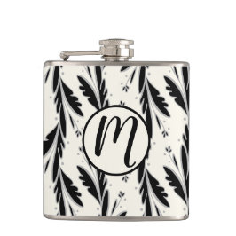 Petaca Patrón de viñedos negros decorativos