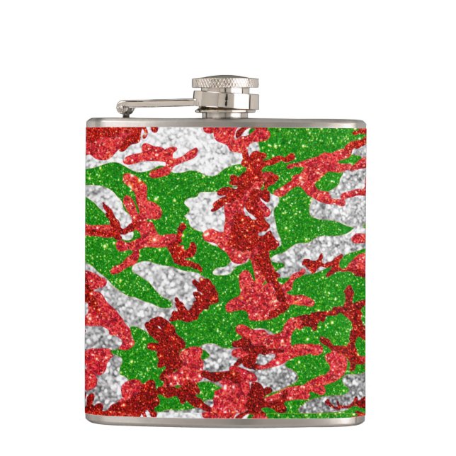 Petaca Patrón De Xmas Plateado De Haus Of Camo (Anverso)