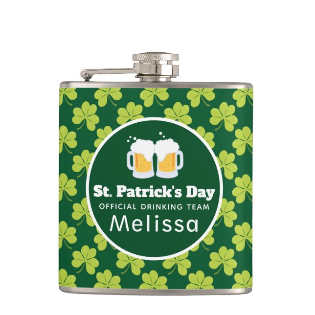 Petaca Patrón del equipo de bebidas del Día de San Patric (Anverso)