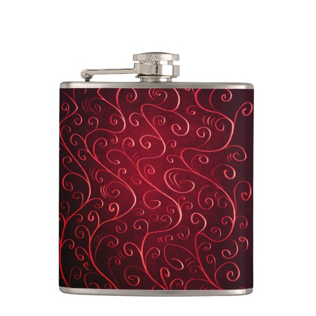 Petaca Patrón elegante de Swirl Rojo (Anverso)