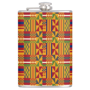 Petaca Patrón étnico de Kente - Textil africano vibrante