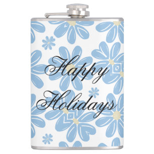 Petaca Patrón floral azul - matraz personalizado