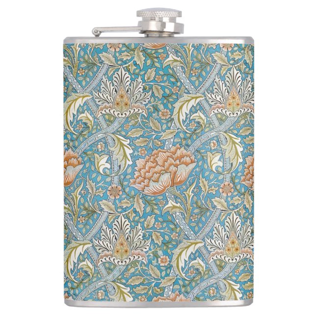 Petaca Patrón floral azul William Morris Windrush (Anverso)