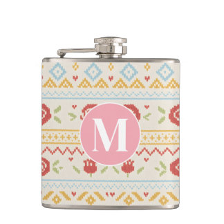 Petaca Patrón Floral Boho Nórdico Folk Personalizado