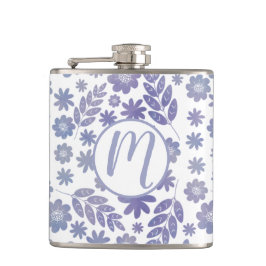 Petaca Patrón floral de gris y lavanda