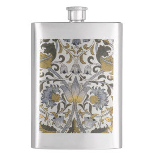 Petaca Patrón floral de William Morris Lodden: azul dorad