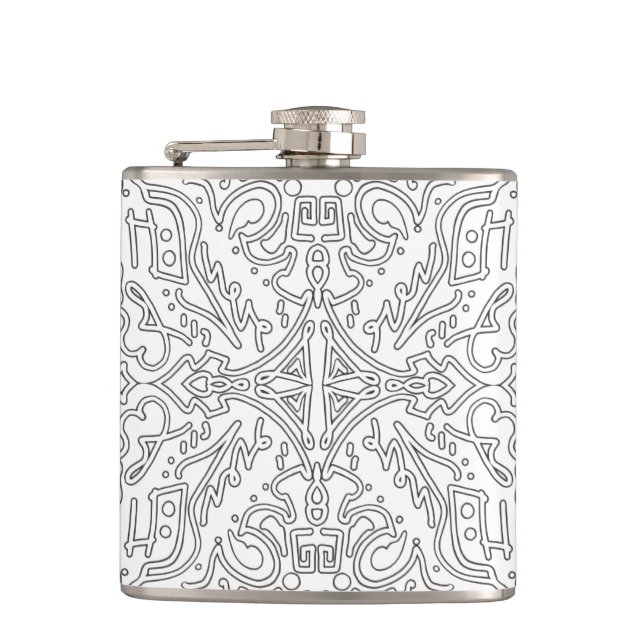 Petaca Patrón floral gris minimalista (Anverso)
