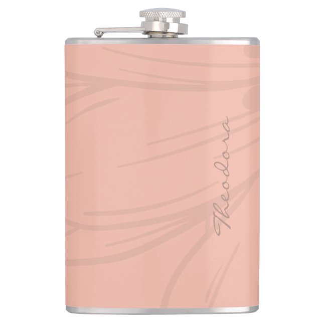 Petaca Patrón floral rosa dorado de moda (Anverso)