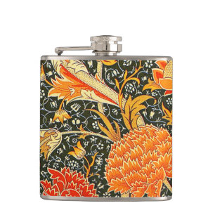 Petaca Patrón floral vintage de William Morris Cray