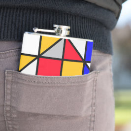 Petaca Patrón geométrico de cuadrados multicolor