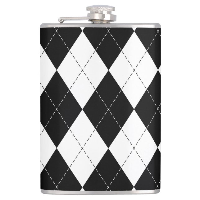 Petaca Patrón geométrico negro blanco (Anverso)