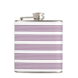 Petaca Patrón malva morado y blanco de cinco rayas