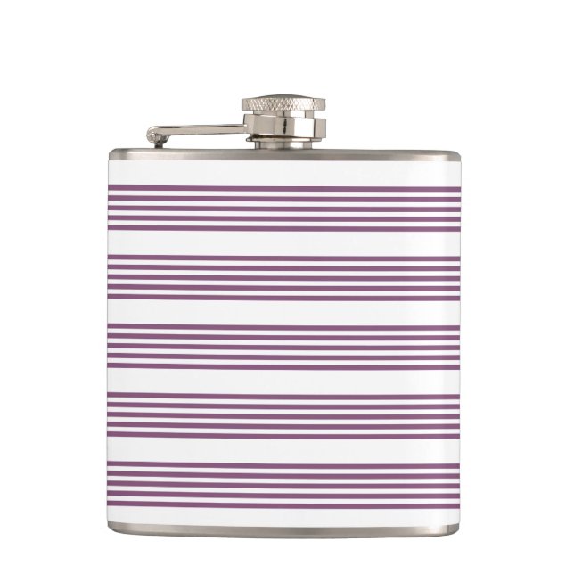 Petaca Patrón malva morado y blanco de cinco rayas (Anverso)