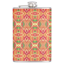 Petaca patrón naranja y verde