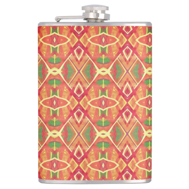 Petaca patrón naranja y verde (Anverso)