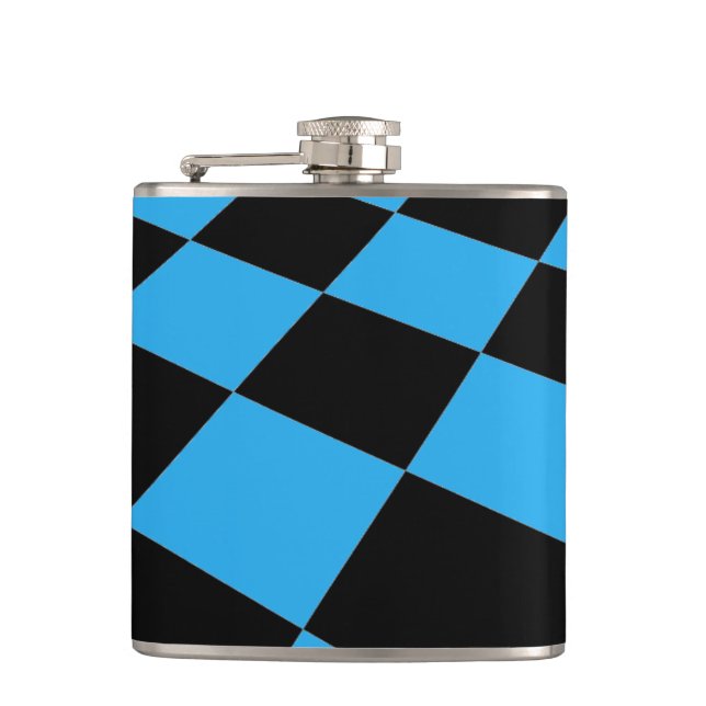 Petaca Patrón negro y azul de verificación (Anverso)
