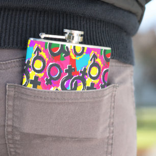 Petaca Patrón neón de género del orgullo gay