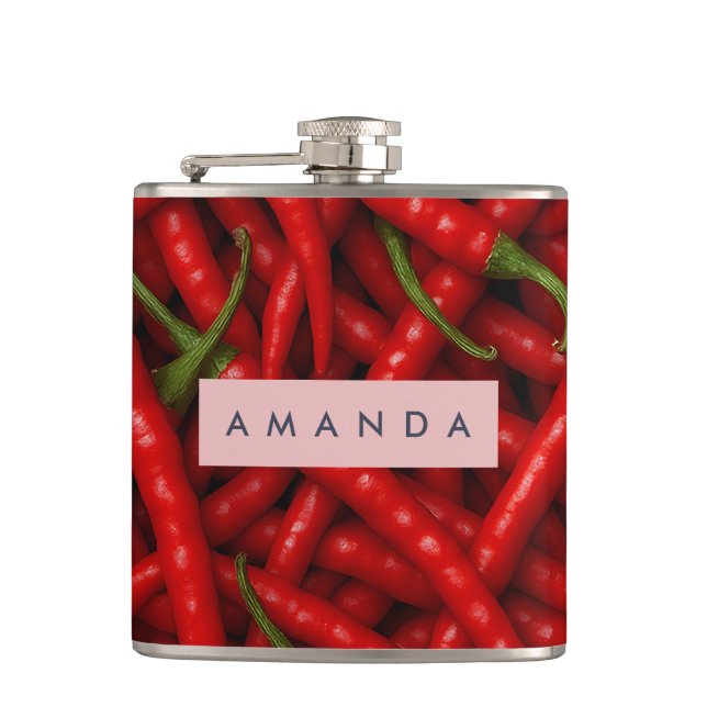 Petaca Patrón Personalizado de Chile Rojo Intenso (Anverso)